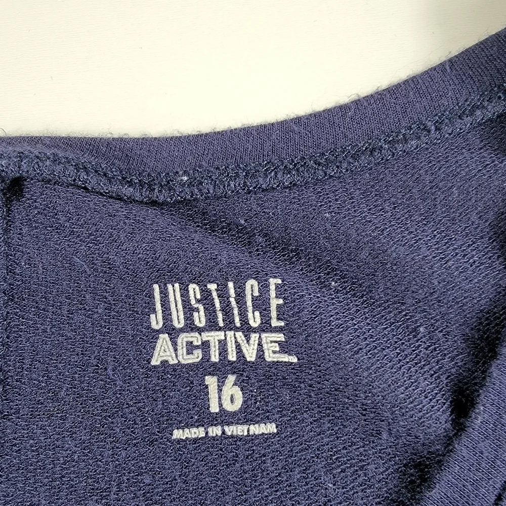 Justice Dance Is My Freedom Shirt Size 16 cropped long sleeve girls Blue *